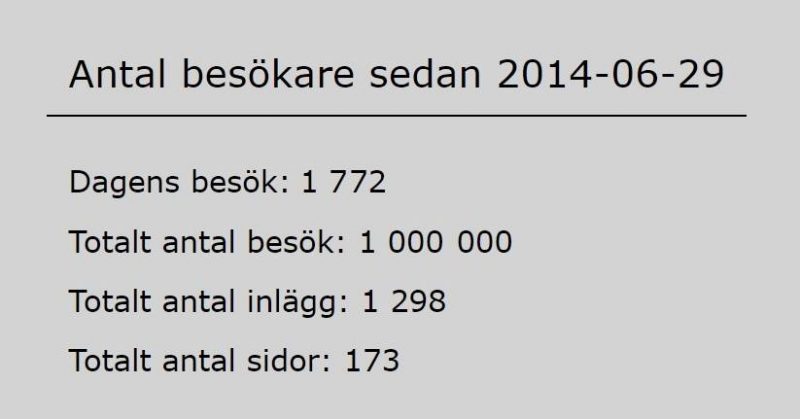 Över en miljon besökare!