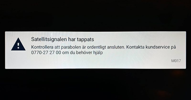 Satellitsignalen har tappats?